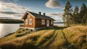 Secluded Lakeside Finnish Cabin Serenity