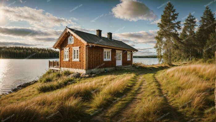 Secluded Lakeside Finnish Cabin Serenity