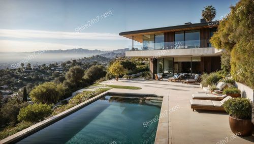 Los Angeles Modern Mansion Panoramic View