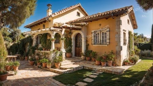 Charming Spanish Home Garden Pathway