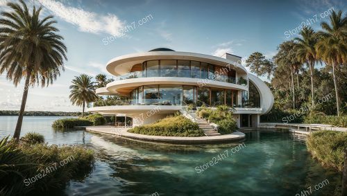 Florida Futuristic Waterfront Luxury Home
