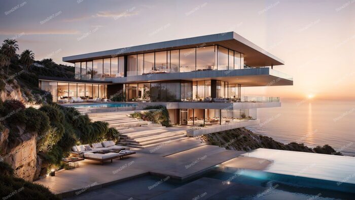 Luxury Cliffside Sunset Villa View