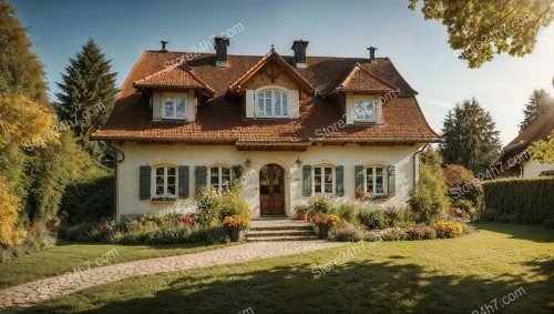 Charming German Cottage Lush Garden