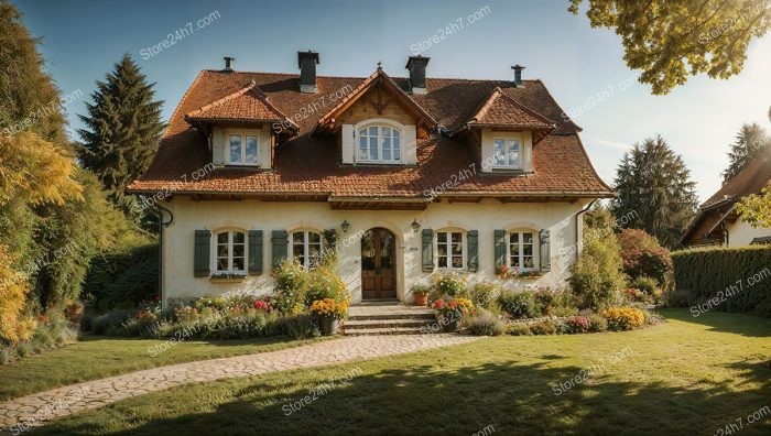 Charming German Cottage Lush Garden