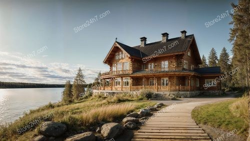 Grand Lakeside Log Villa Finland