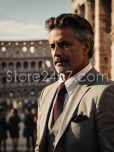 Distinguished Man in Historic Colosseum