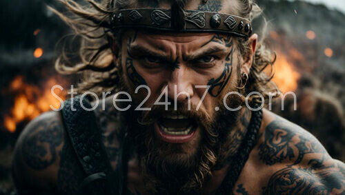 Furious Viking Warrior Battle Cry