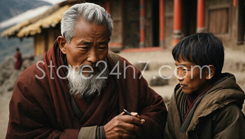 Elderly Monks Sharing a Moment