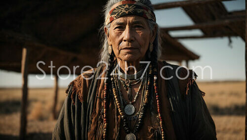 Wise Sioux Shaman Desert Portrait