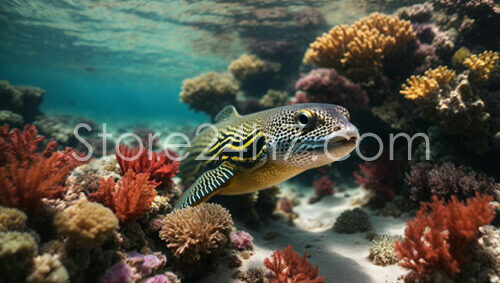 Tropical Fish Among Colorful Corals