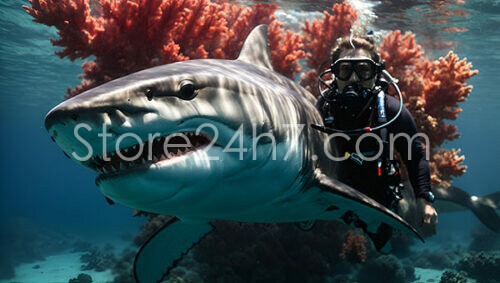 Scuba Diver's Close Encounter with a Great White Shark