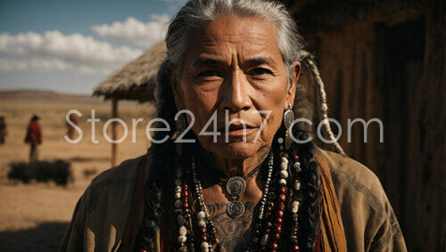 Elder Sioux Shaman Portrait Serenity