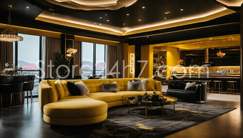 Opulent Living Room with Gold Accents