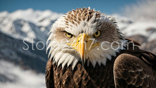 Majestic Bald Eagle Portrait Mountains