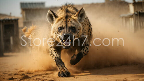 Hyena Charging in Dusty Ambush