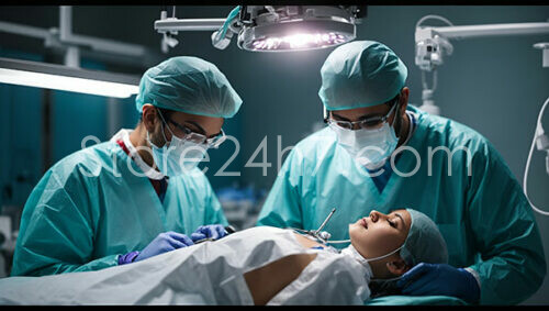 Surgical Team Performing an Intensive Procedure