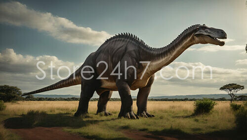 Giant Argentinosaurus Dominates Ancient Landscape