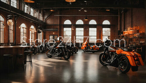 Vintage Motorcycle Showroom Loft Style