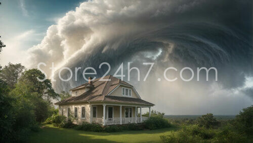 Cottage Surrounded by a Massive Storm