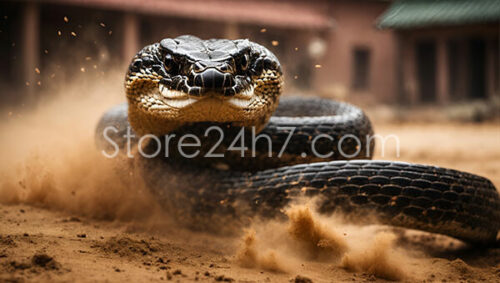 Majestic King Cobra in Dust