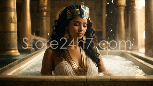 Egyptian Queen Bathing in Luxurious Spa