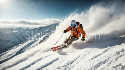 Intense Alpine Skiing Adventure