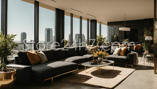 Urban Chic High-Rise Living Area