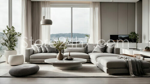 Minimalist Grey Tone Living Room