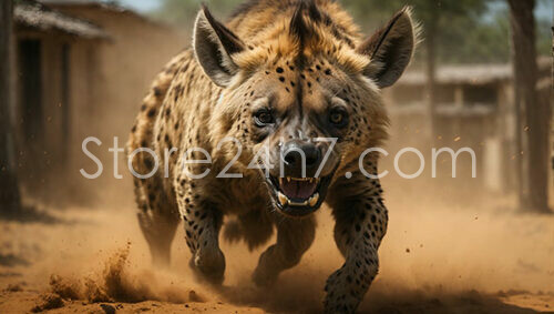 Charging Spotted Hyena Dust Explosion