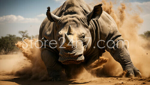 Rhino Charge in Dusty Savannah
