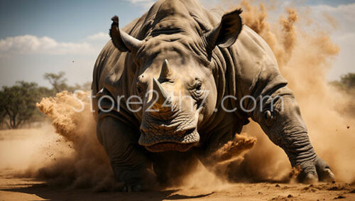 Rhino Charge in Dusty Savannah