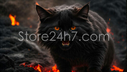Fierce Black Cat Volcanic Ambience