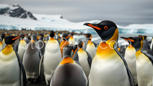 King Penguins Colony in Antarctica