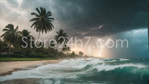Tropical Beachfront Lightning Storm Encounter