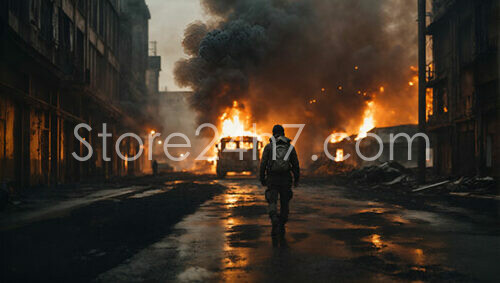 Lone Survivor in Apocalyptic Blaze