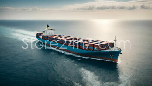 Container Ship Voyage Ocean Horizon