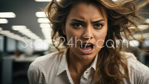 Angry Woman in Office Environment