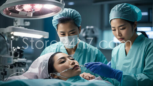 Dentists Performing Procedure Surgical Light