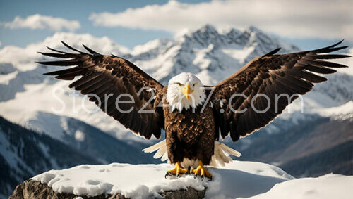 Majestic Bald Eagle Mountain Perch