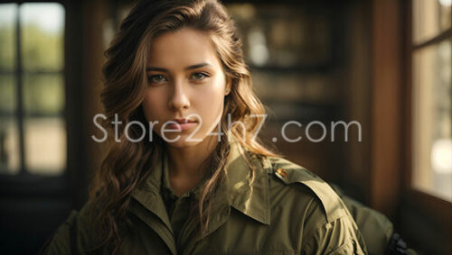 Confident Young Female Soldier Portrait