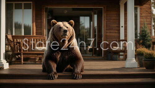 Bear on Cabin Porch Wilderness