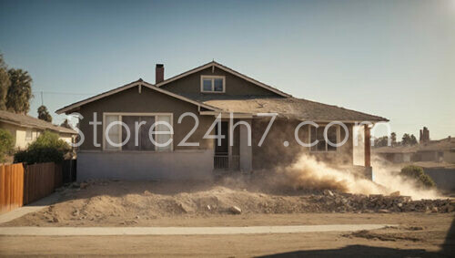 Suburban House Amidst Dusty Ruins