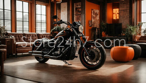 Industrial Motorcycle Showroom Interior Design