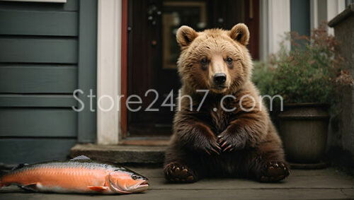 Bear Visits Porch for Salmon