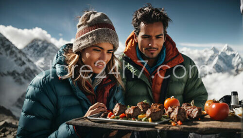 Mountain Barbecue with Happy Couple