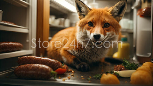 Fox Caught in Open Fridge