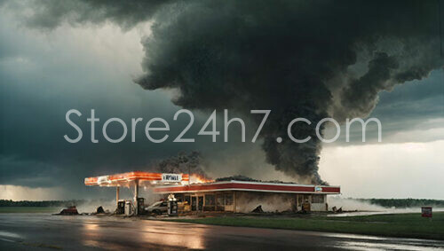 Tornado Engulfs Gas Station Inferno