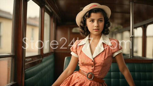 1930s Young Girl Train Trip