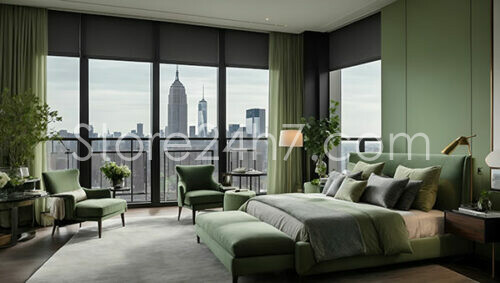 Sophisticated Skyline View Bedroom Elegance