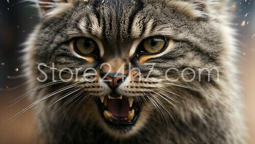 Intense Close-up Portrait of Pallas' Cat
